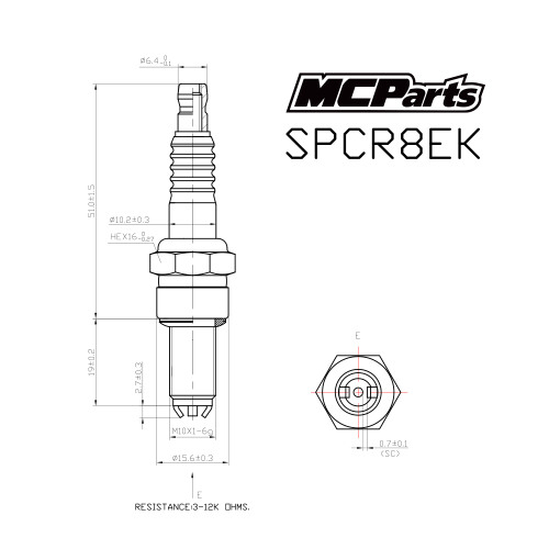 MCP Свеча зажигания аналог CR8EK 