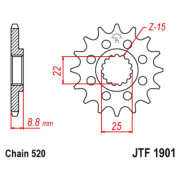 JT Звезда цепного привода JTF1901.12