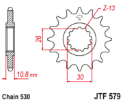 JT Звезда цепного привода JTF579.18RB
