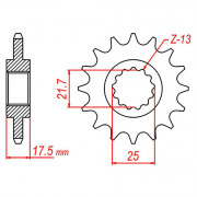 MTX Звезда цепного привода аналог JTF297.15RB