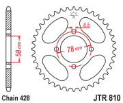 JT Звезда цепного привода JTR810.49