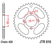 JT Звезда цепного привода JTR810.49