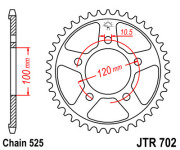 JT Звезда цепного привода JTR702.40