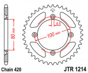 JT Звезда цепного привода JTR1214.36