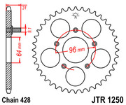 JT Звезда цепного привода JTR1250.48