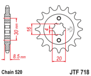 JT Звезда цепного привода JTF718.12