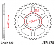 JT Звезда цепного привода JTA478.47BLK