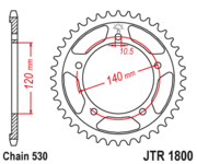 JT Звезда цепного привода JTR1800.45