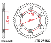 JT Звезда цепного привода JTR251.50SC
