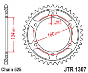 JT Звезда цепного привода JTR1307.42ZBK