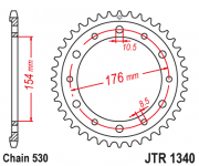 JT Звезда цепного привода JTR1340.44ZBK