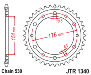 JT Звезда цепного привода JTR1340.44ZBK