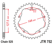JT Звезда цепного привода JTR752.39