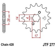 JT Звезда цепного привода JTF277.13