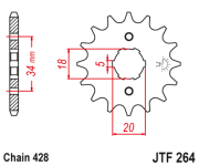 JT Звезда цепного привода JTF264.16