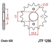 JT Звезда цепного привода JTF1256.14