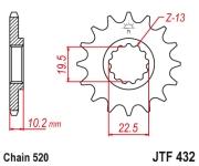 JT Звезда цепного привода JTF432.14SC