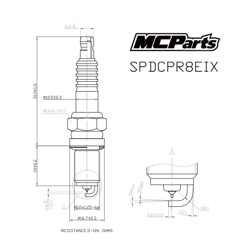MCP Свеча зажигания аналог DCPR8EIX