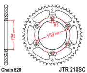 JT Звезда цепного привода JTR210.49SC