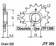 JT Звезда цепного привода JTF309.14