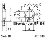 JT Звезда цепного привода JTF309.14