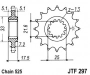 JT Звезда цепного привода JTF297.14