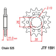 JT Звезда цепного привода JTF1591.16RB
