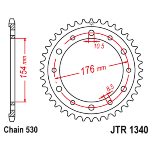 JT Звезда цепного привода JTR1340.43ZBK
