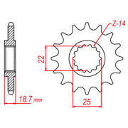 MTX Звезда цепного привода аналог JTF743.15RB