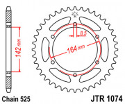 JT Звезда цепного привода JTR1074.44