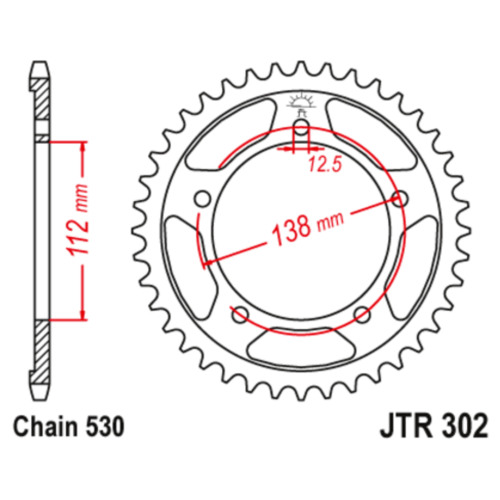 JT Звезда цепного привода JTR302.43ZBK