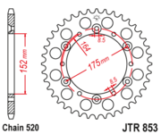 JT Звезда цепного привода JTR853.45