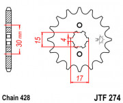 JT Звезда цепного привода JTF274.14