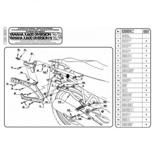 GIVI Крепеж боковых+центрального кофров Wingrack Suzuki GSF1200 