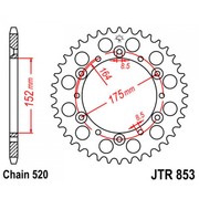 JT Звезда цепного привода JTR853.47