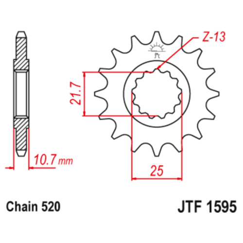 JT Звезда цепного привода JTF1595.16RB