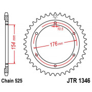 JT Звезда цепного привода JTR1346.43