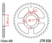 JT Звезда цепного привода JTR838.42