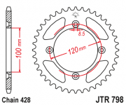 JT Звезда цепного привода JTR798.49