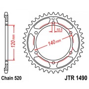 JT Звезда цепного привода JTR1490.37
