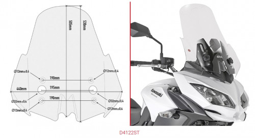GIVI Стекло ветровое Kawasaki Versys 650 (2017 - )