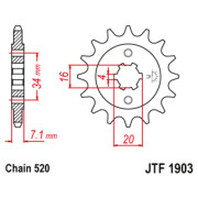 JT Звезда цепного привода JTF1903.14