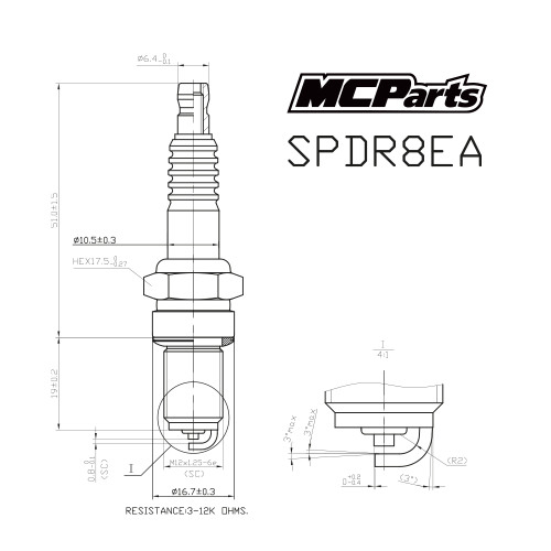 MCP Свеча зажигания аналог DR8EA
