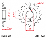 JT Звезда цепного привода JTF740.16
