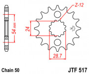 JT Звезда цепного привода JTF517.16