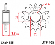 JT Звезда цепного привода JTF405.19