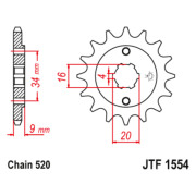 JT Звезда цепного привода JTF1554.12