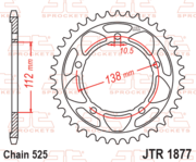JT Звезда цепного привода JTR1877.45