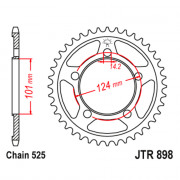 JT Звезда цепного привода JTR898.41ZBK