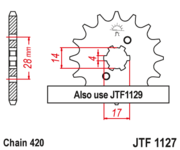 JT Звезда цепного привода JTF1127.15